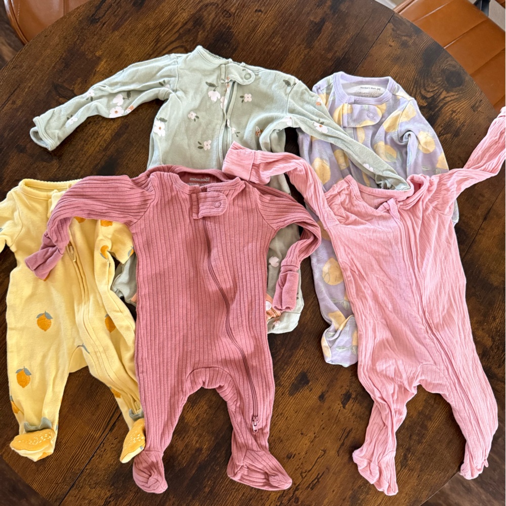 Assorted Baby Onesies in Pastel Colors